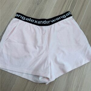 Alexander Wang Light Pink Logo Waistband Shorts